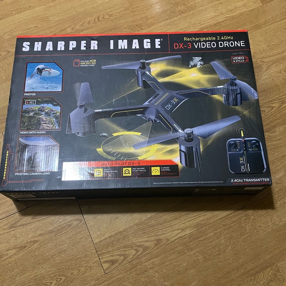 Sharper Image DX-3 Video Drone - Black and Yellow